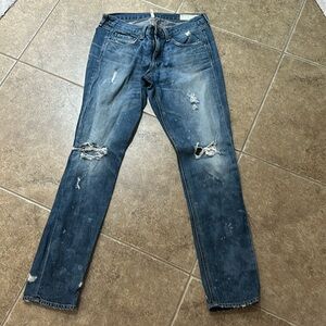Rag and Bone Boyfriend cut distressed denim